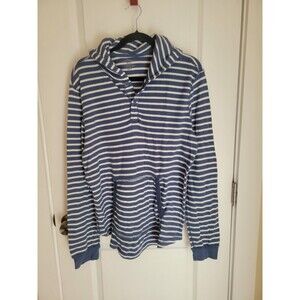 Light Blue & White Beach Summer Hoodie Sz M Coastal Nautical